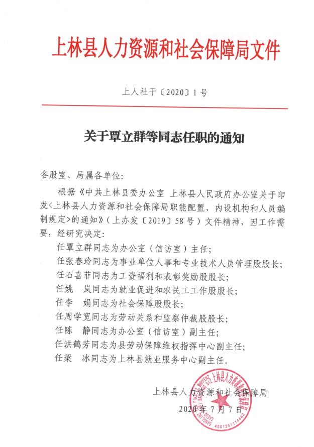 上林县人民政府办公室人事任命，推动县域发展新篇章，构建高效政府